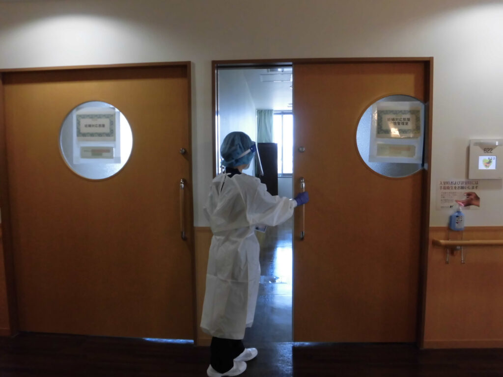 新型コロナウイルス感染の妊産褥婦専用の病室