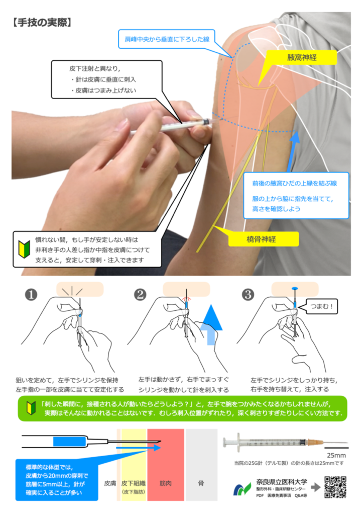 図2）本学で新しく作成した筋肉注射手技マニュアル